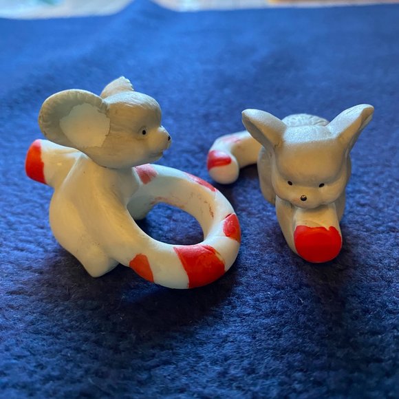 House of Lloyd Christmas Vintage 1988 Mice Taper Candle Huggers Set of 2 - Picture 4 of 8